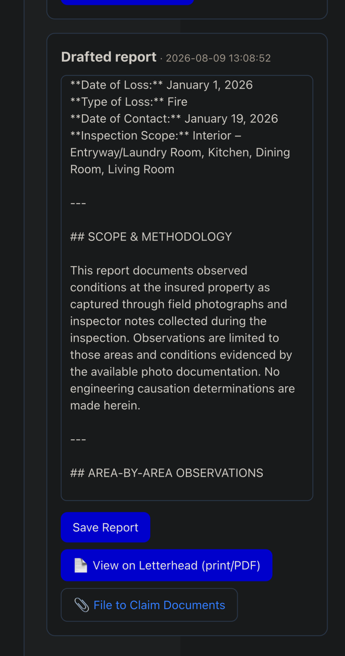 AI-drafted report